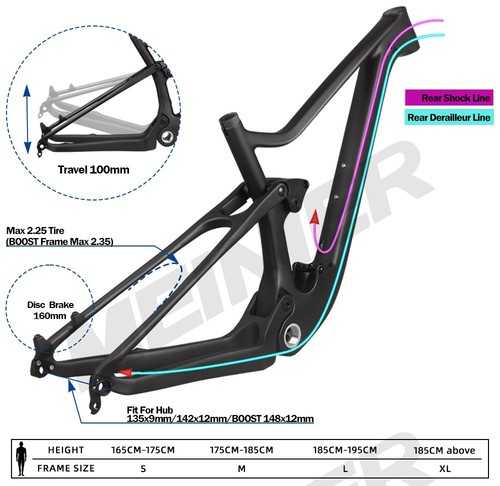 T1000 carbon fiber mtb - carbon, boost
